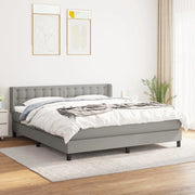 Giroletto a Molle con Materasso Grigio Chiaro160x200 cm Tessuto cod mxl 45566
