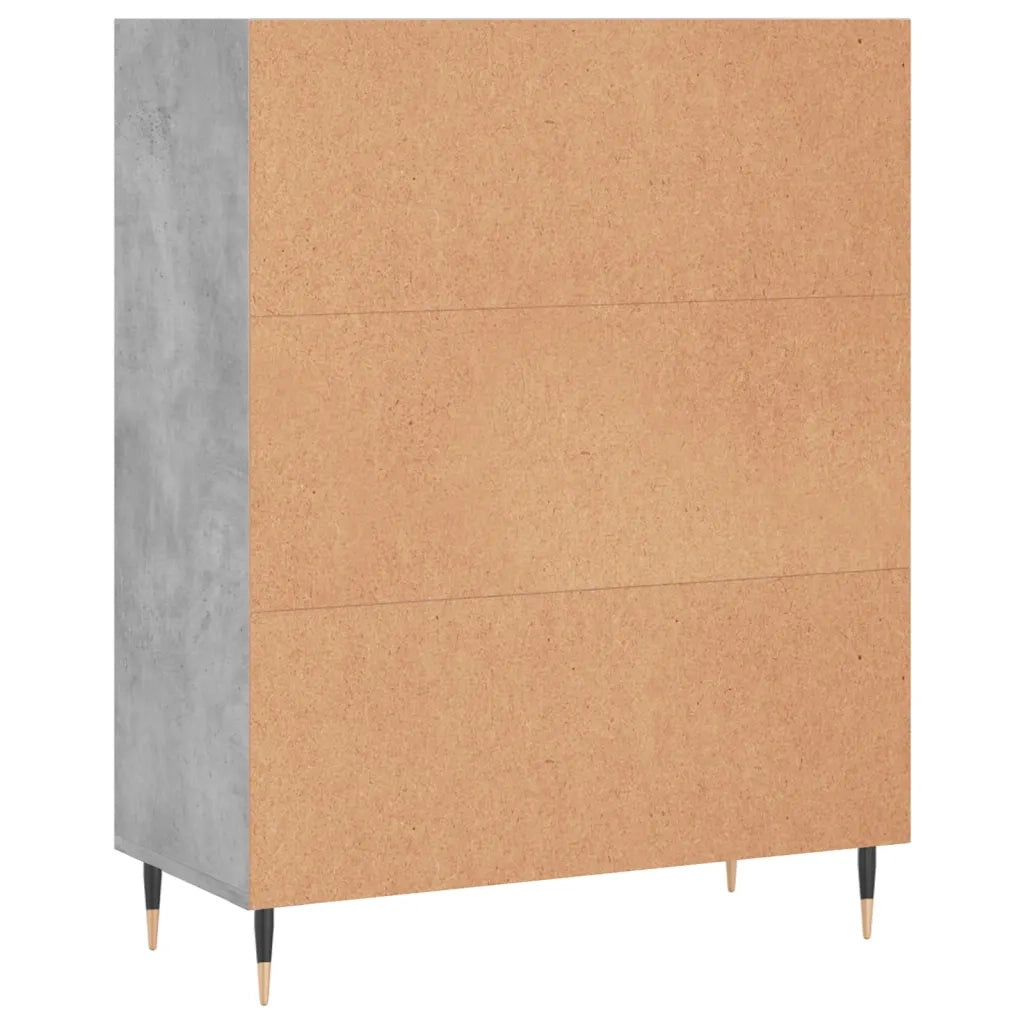 Libreria-Scaffale per Libri-Mobile di Stoccaggio Grigio Cemento 69,5x32,5x90 cm in Legno Multistrato 837644