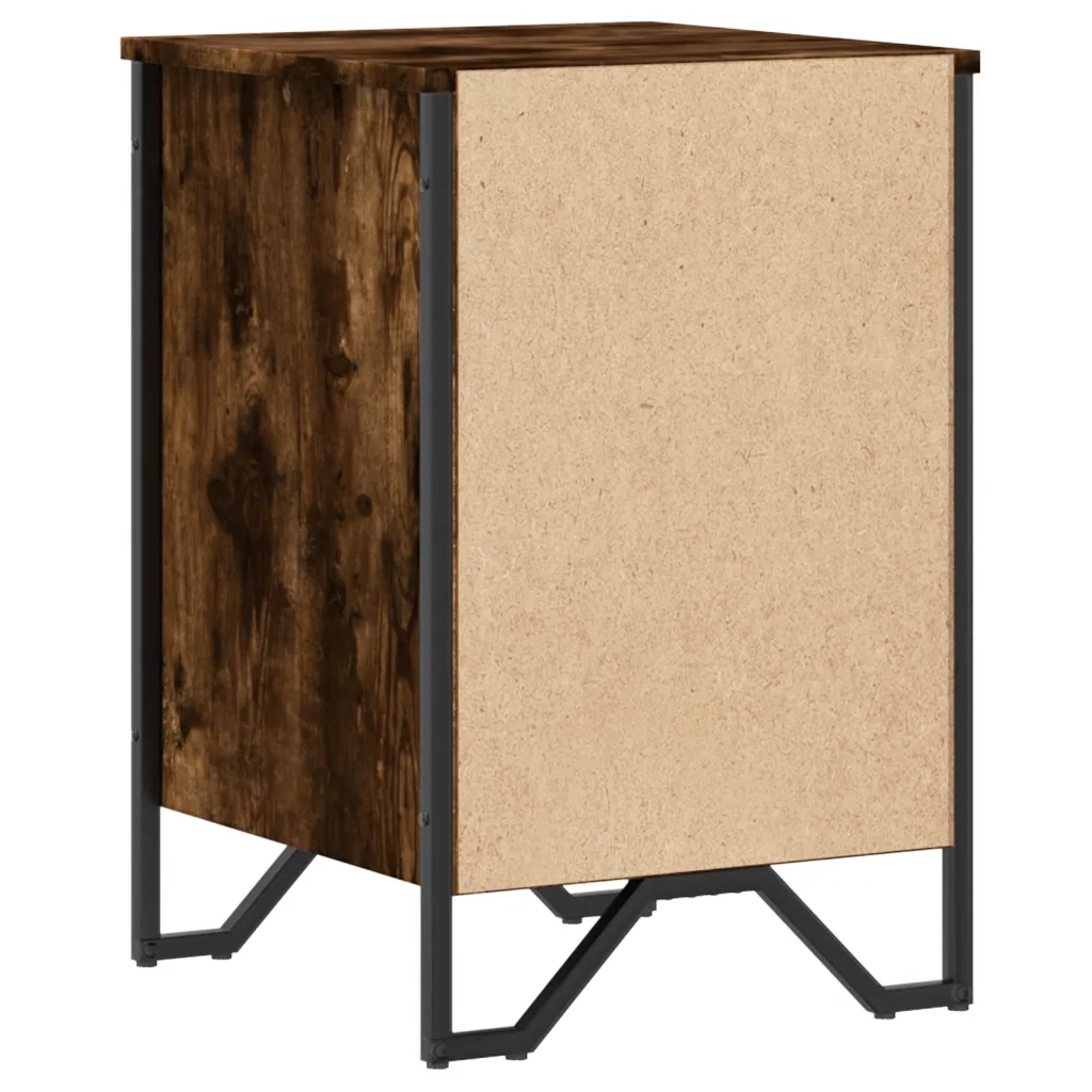 Comodino-Tavolino da notte Rovere Fumo 40x41x60 cm in Legno Multistrato