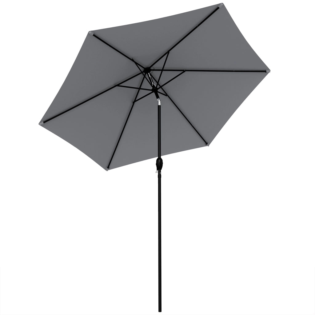 Ombrellone da giardino 2m inclinabile ¨C zephmum ¨C grigio scuro alluminio 180g/m2