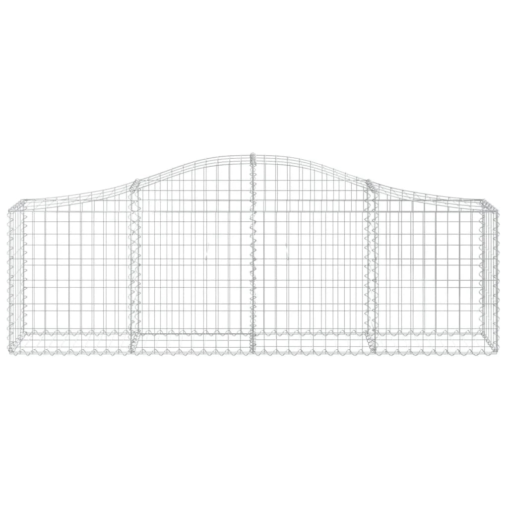 Set di 8 gabbioni ad arco per recinzione gabbia o muro di contenimento 200 x 30 x 60/80 cm ferro zincato argento 02_0041166