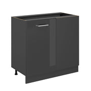 Mobile ad angolo cucina R-Line Antracite lucido/Antracite 86 cm senza piano di lavoro Vicco