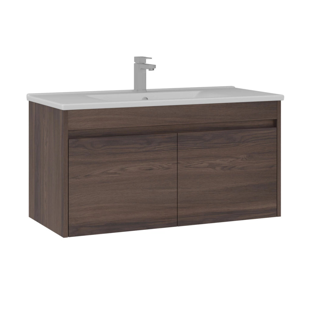 Mobile lavabo "Side 100 v3" - 100 x 45 x 52 cm - Noce scuro