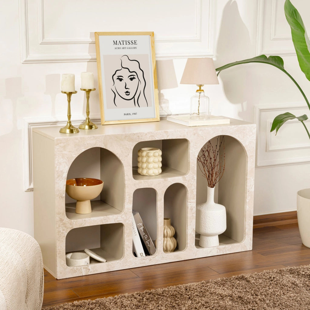 Madia Arsenioiu, Credenza 6 Ripiani, 120x37x74h cm Beige Marmo