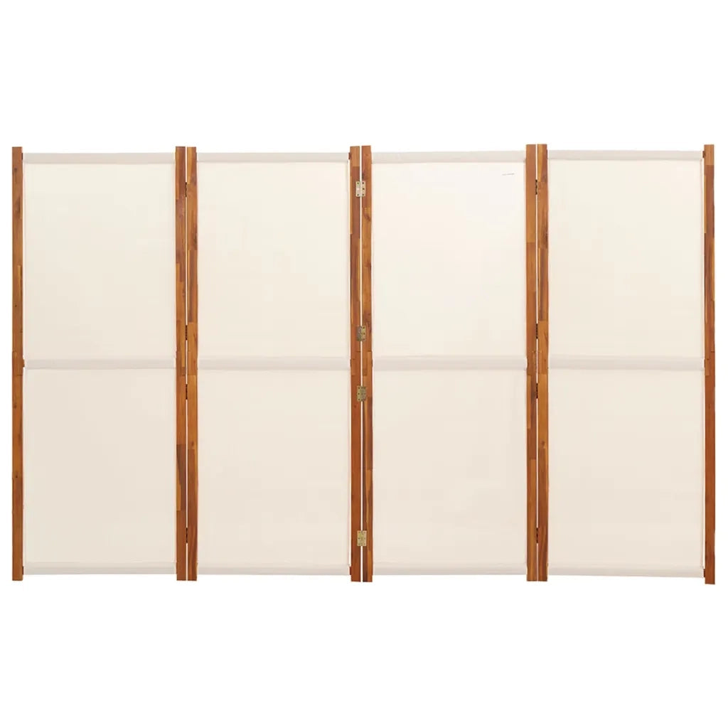 Divisorio a 4 Pannelli Bianco Crema 280x180 cm 319184