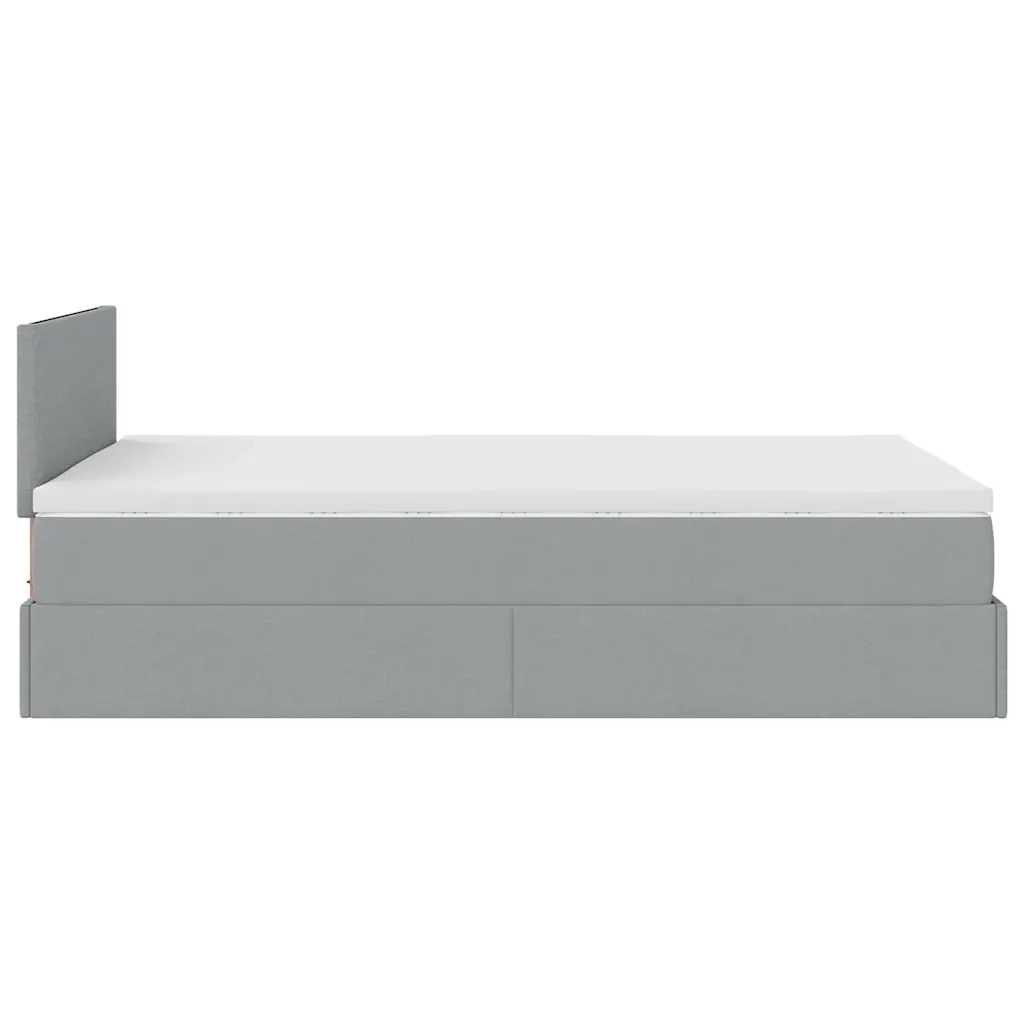 vidaXL Pouf Letto con Materasso Grigio Chiaro 120x200 cm in Tessuto