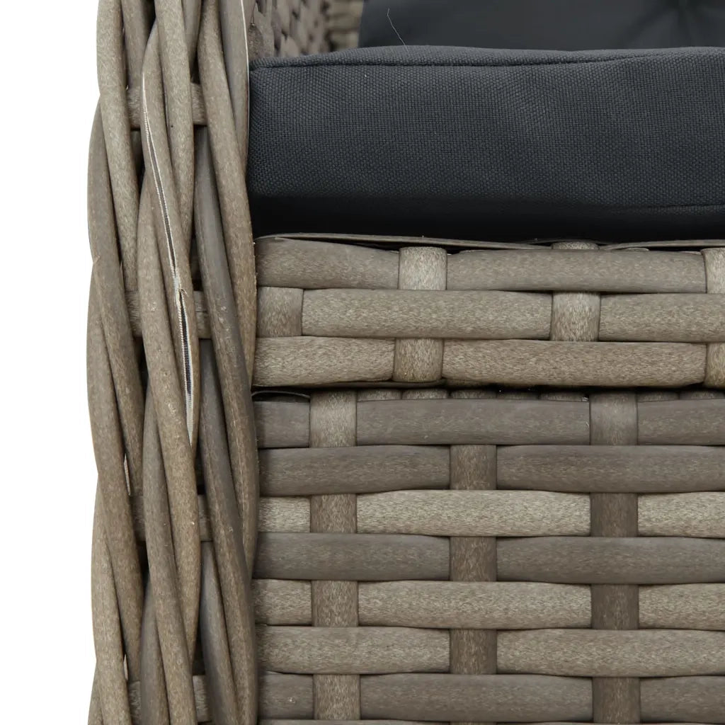 Set da Pranzo da Giardino 9 pz con Cuscini in Polyrattan Grigio 3262867