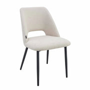 LÚZETE - SEDIA DA PRANZO RIVESTITA SABBIA EBONY