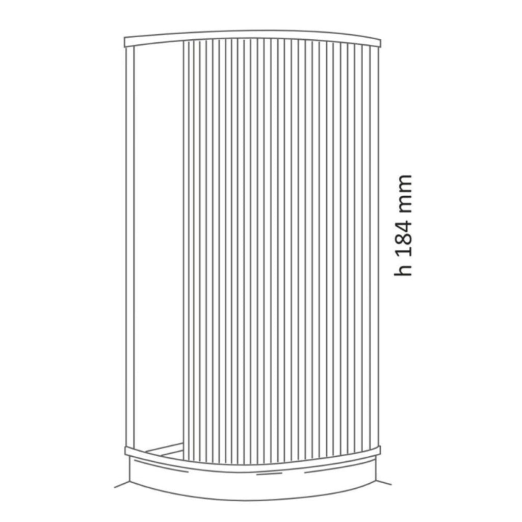 Box doccia soffietto semicircolare pvc guide estensibili aperture reversibili *** misure 78 x 78 cm, confezione 1