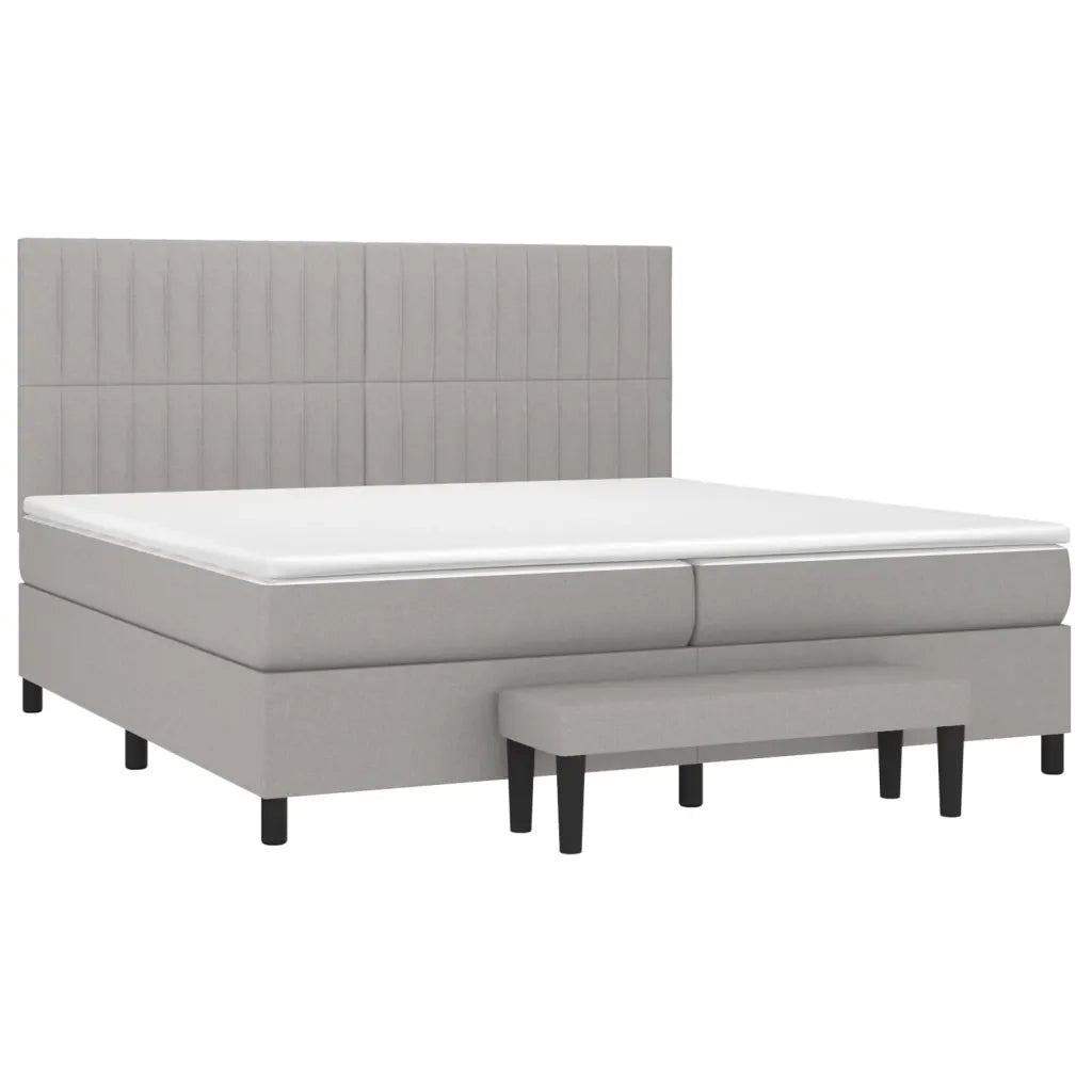 Giroletto a Molle con Materasso Grigio Chiaro 200x200cm Tessuto 3136781