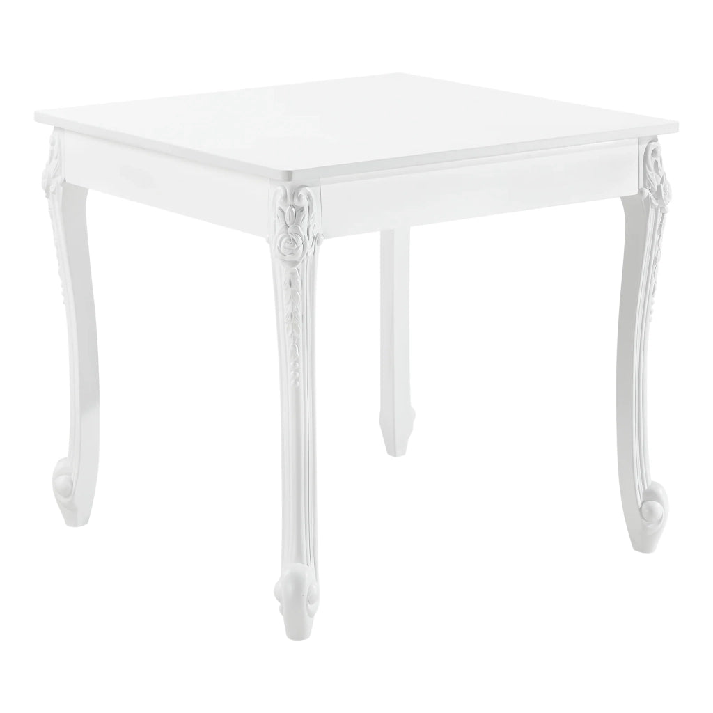 Tavolo da pranzo quadrato dal design elegante per 2 persone in plastica MDF 80 x 80 x 76 cm bianco 03_0006260