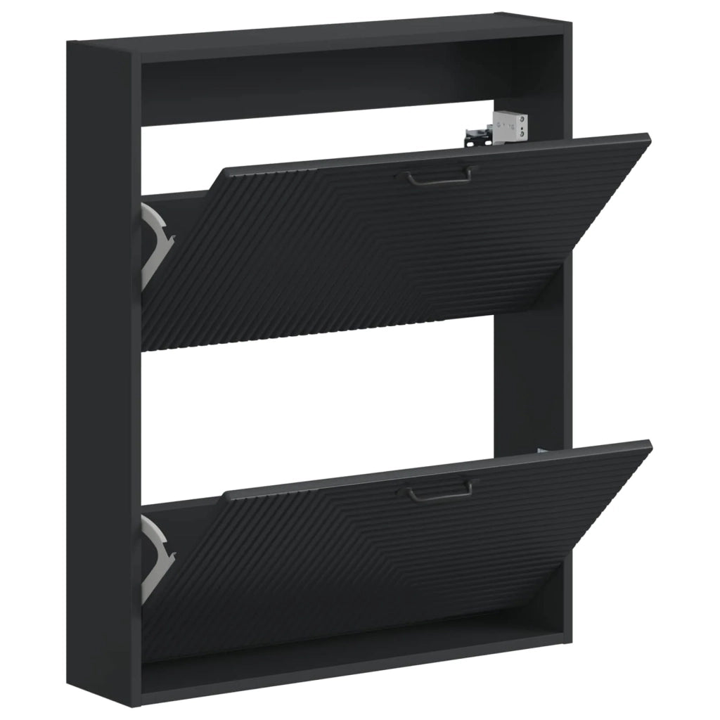 Mobiletto per Scarpe da Muro HAARLEM 71 x 17 x 86 cm Nero 896856