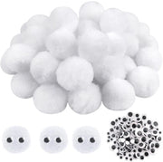 Pomponi in Bambù 50 Unità - Dimensione 40 mm - Decorazioni a Forma di Pompone - Materiale per Attività Manuali per Bambini - Artigianato Fai da Te - Incluso 100 Stuks Fili di Seta