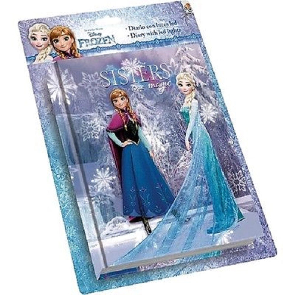 Trade Shop - Frozen Diario Segreto Anna E Elsa Magico Con Led Per Scuola Bambini Hobby -
