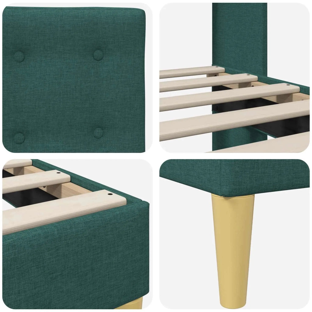 Struttura del letto Verde Scuro 140 x 190 cm Tessuto 42027794