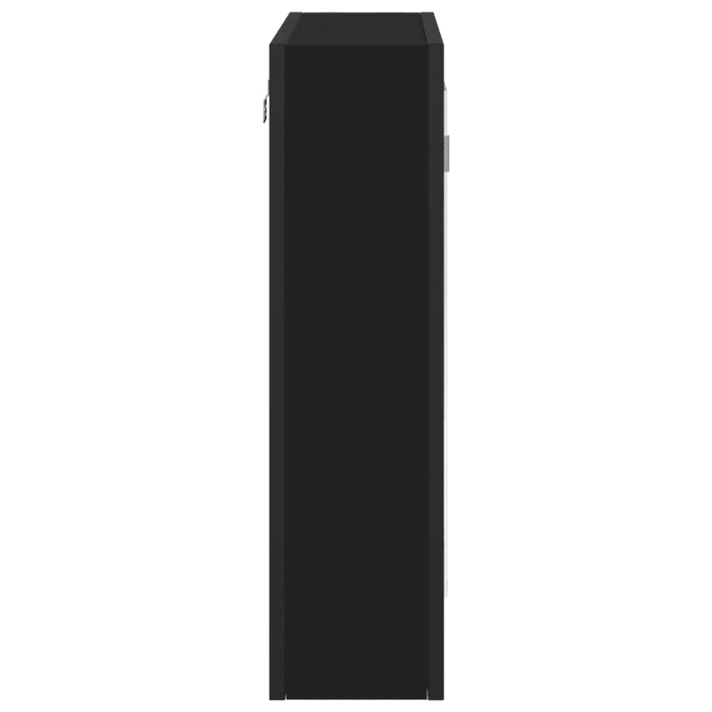 Mobile da Bagno con Specchio Nero 60x16x60 cm Legno Multistrato 842426