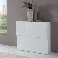 Scarpiera Moderna 2 Ante A Ribalta Bianco Lucido con Design ONDA