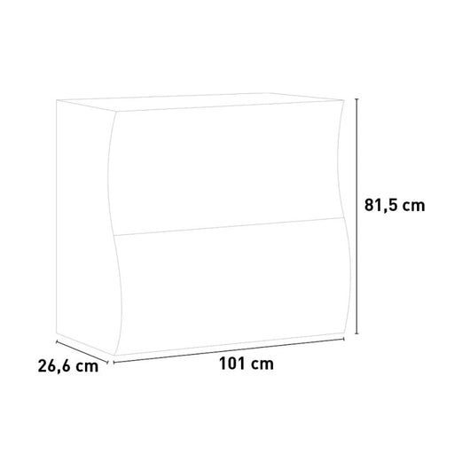 Scarpiera Moderna 2 Ante A Ribalta Bianco Lucido con Design ONDA