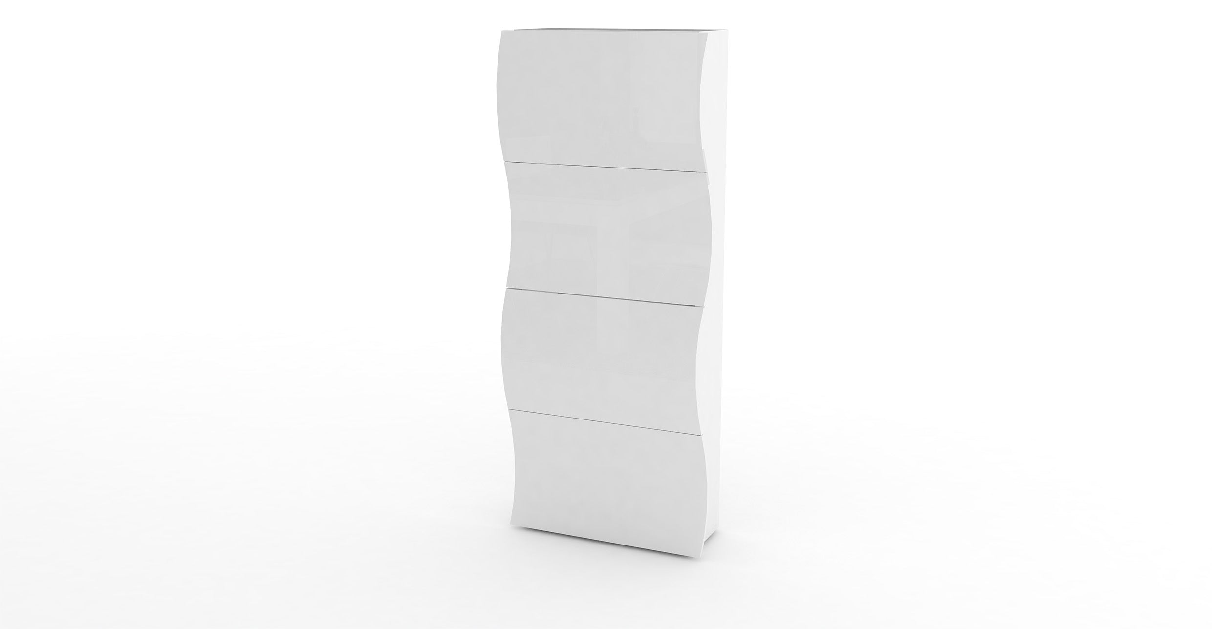Scarpiera Moderna 4 Ante A Ribalta ONDA Bianco Lucido