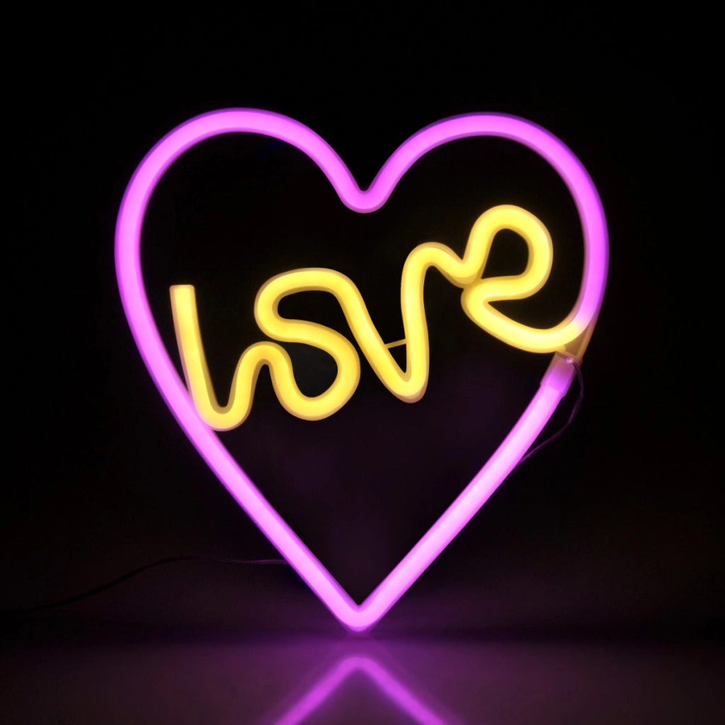 Applique neon cuore Love LED 3W USB/3xAA Polux bambini