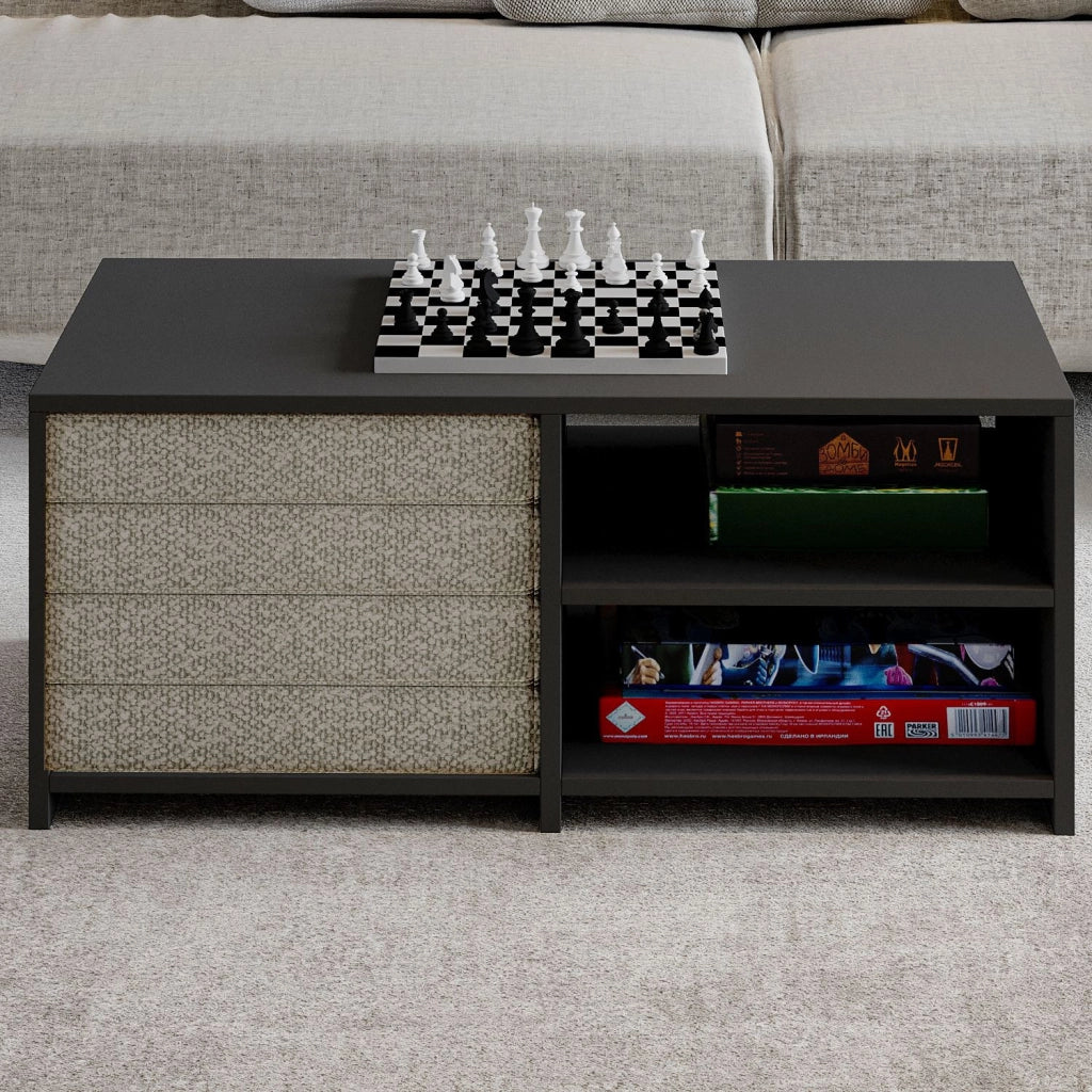 Set di tavolini in legno "Gord" - 90 x 45 x 44,1 cm - Antracite