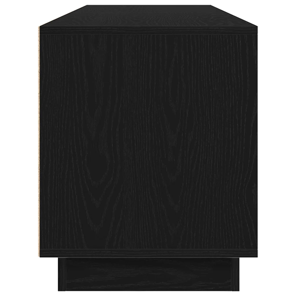 Mobile Porta TV con Luci LED-Credenza per TV Rovere Nero 193,5x41x50 cm