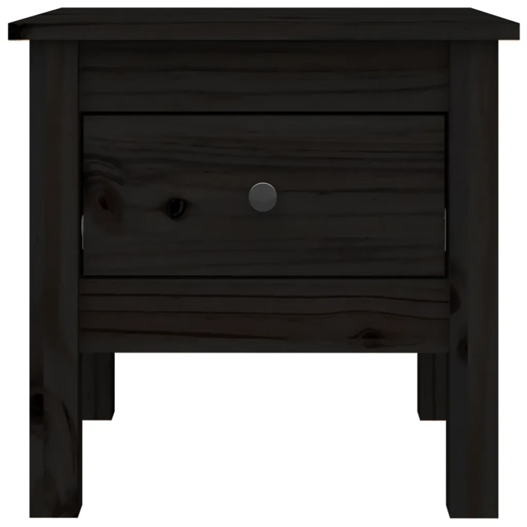 Tavolini 2 pz Neri 40x40x39 cm in Legno Massello di Pino cod mxl 23631