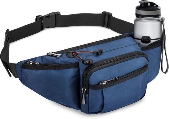 Cinturoni Regolabili per Avventurieri - 6 Tasche con Cerniera e Protezione da Umidità per Camminata, Corsa e Ciclismo