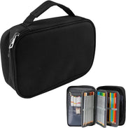 Etui grande, etui grande a 3 compartimenti, etui grande acquistato da Oxford, impermeabile con cinturino e compartimenti rimovibili per 72 matite, ideale per scuola, ufficio e università (nero)