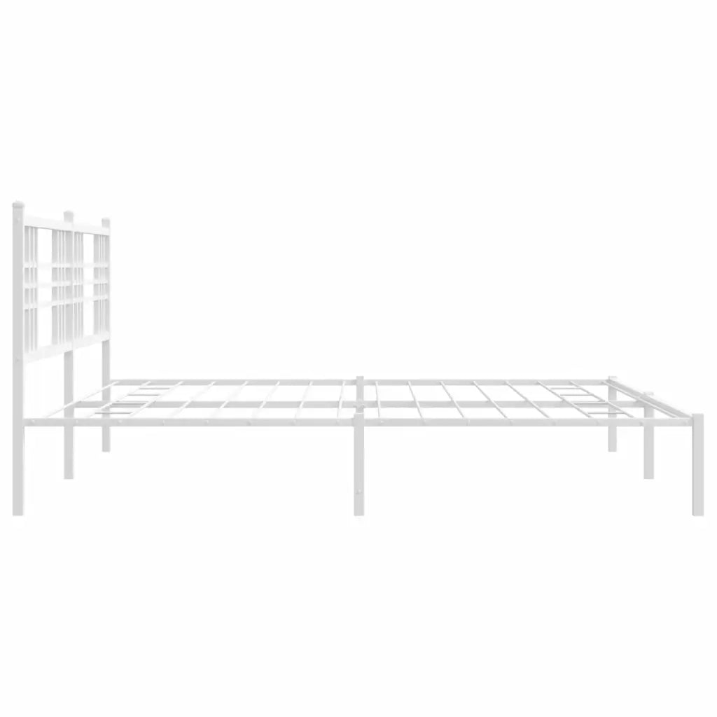 Letto matrimoniale | Letto per adulti | Giroletto con Testiera Metallo Bianco 200x200 cm