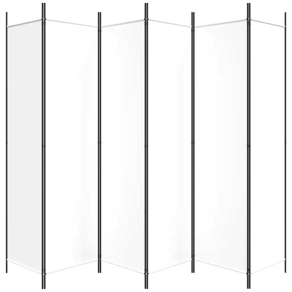 Divisorio a 6 Pannelli-Set di 6 pannelli Paravento Bianco 300x200 cm Tessuto