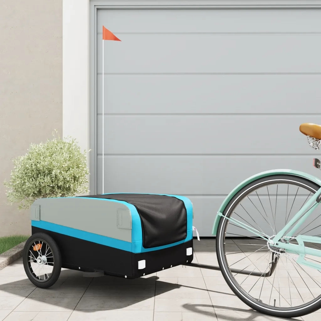 Rimorchio da Bici Nero e Blu 45 kg in Ferro CFW5415795