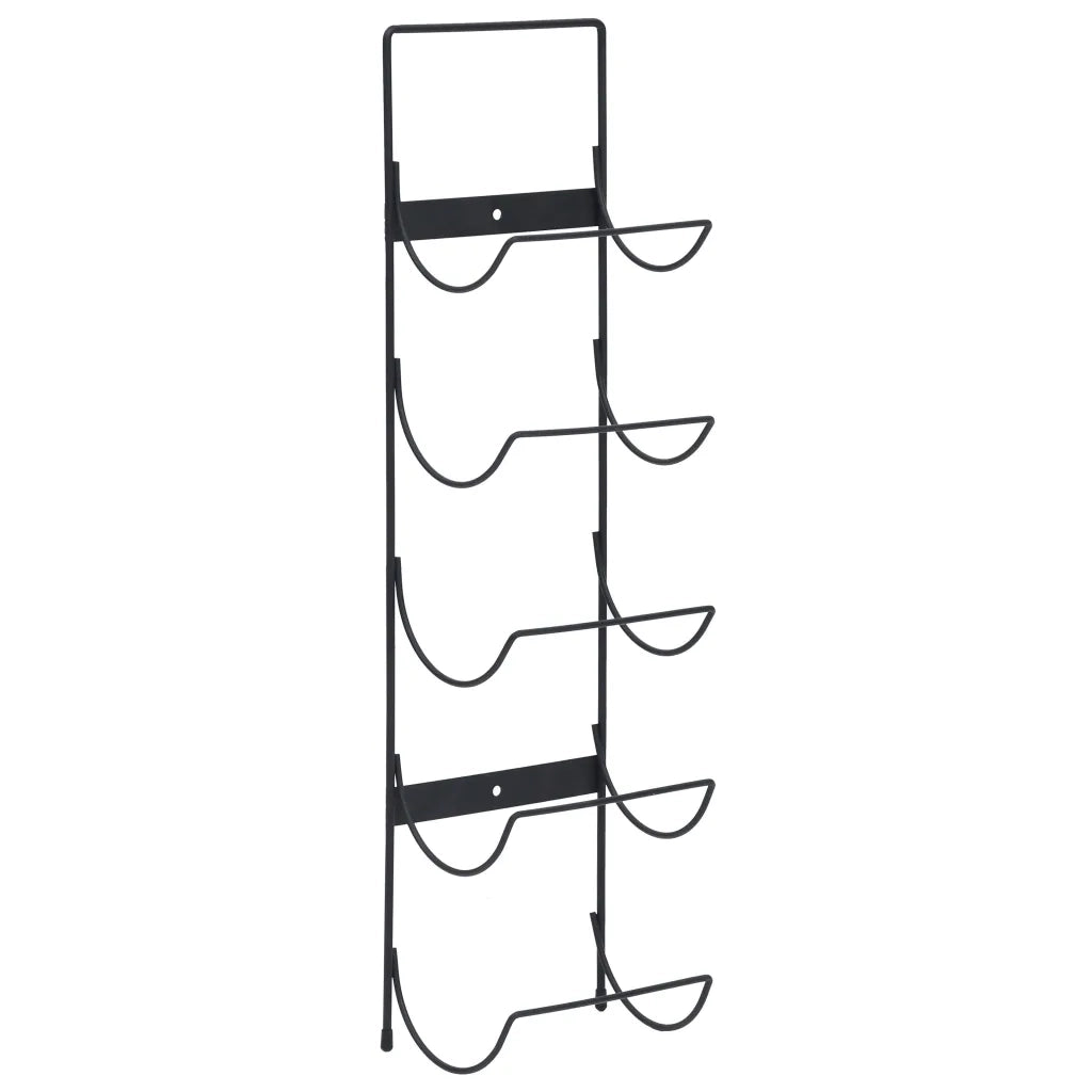 Portavini da Parete per 5 Bottiglie Nero in Ferro CFW7486033