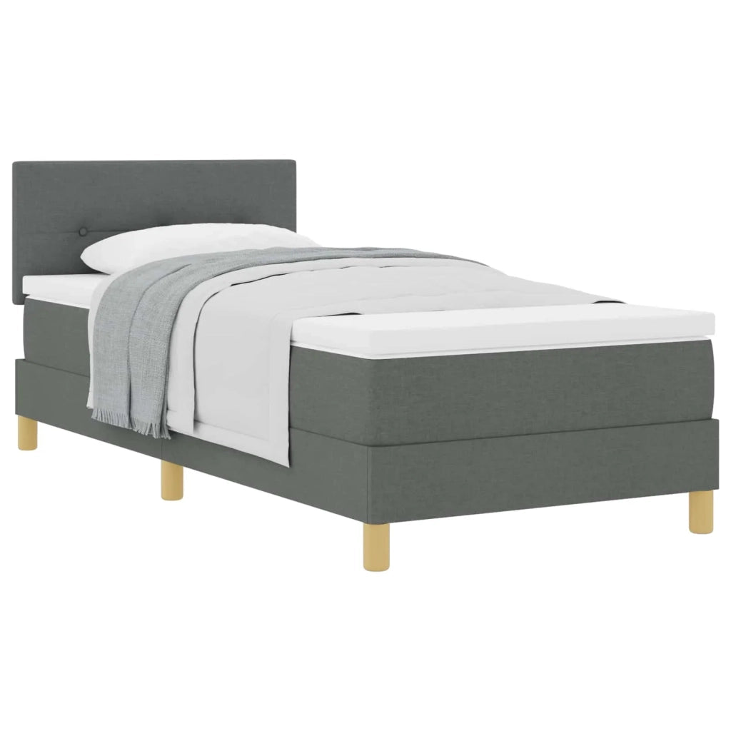 Letto a molle con cuscino Grigio scuro 100 x 200 cm Tessuto 3338896