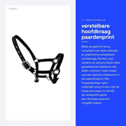 Cinturino per Cavallo Adattabile - Disegno di Cavallo - Pieno - Nylon - Per Puledro/Poni/Asino - Duraturo e Flessibile - Cinturino per Testa di Cavallo