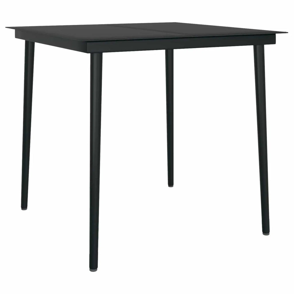 Set da Pranzo per Giardino con cuscino 5 pcs Nero polyrattan