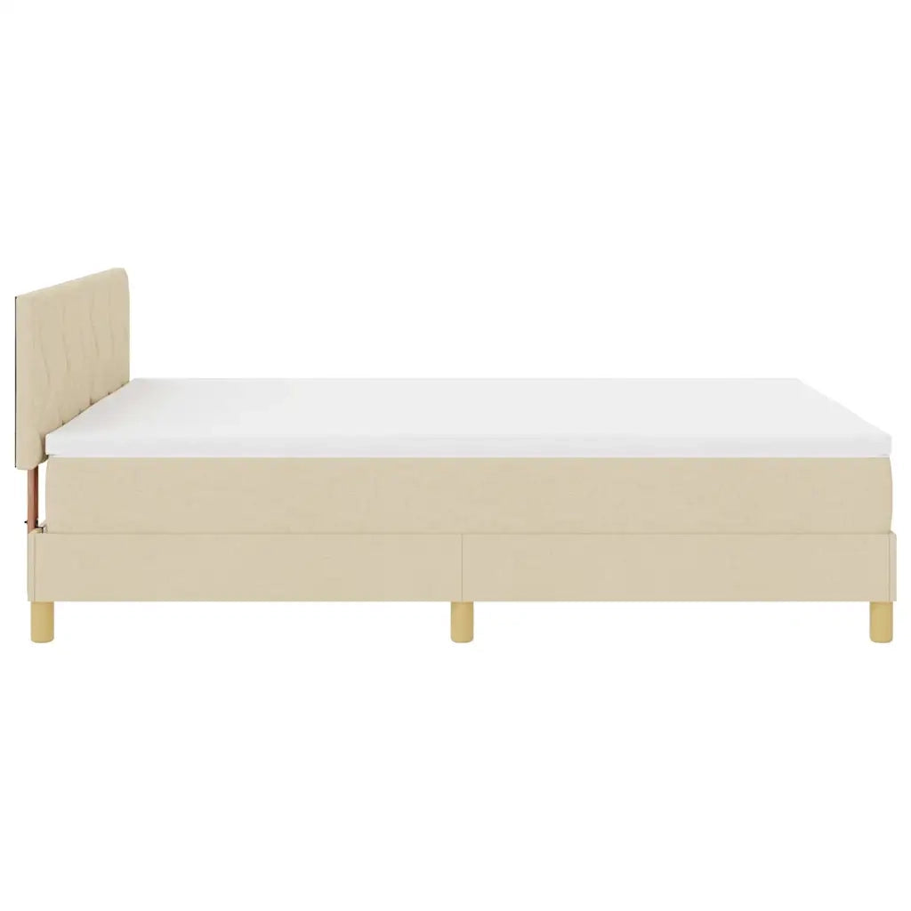 Letto a Sorgente LED con strisce LED Crema 160 x 200 cm Tessuto 3342532