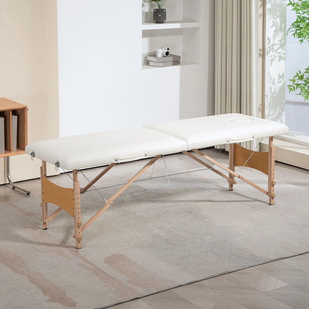 Poltrona Massaggiante Pieghevole ¨C zephmum ¨C 186x60x61-87 cm Crema