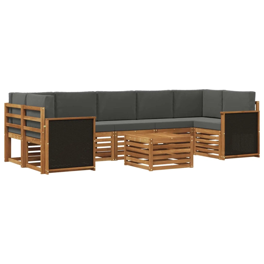 Set di divani da esterno 8 pz Naturale e Antracite 3384133