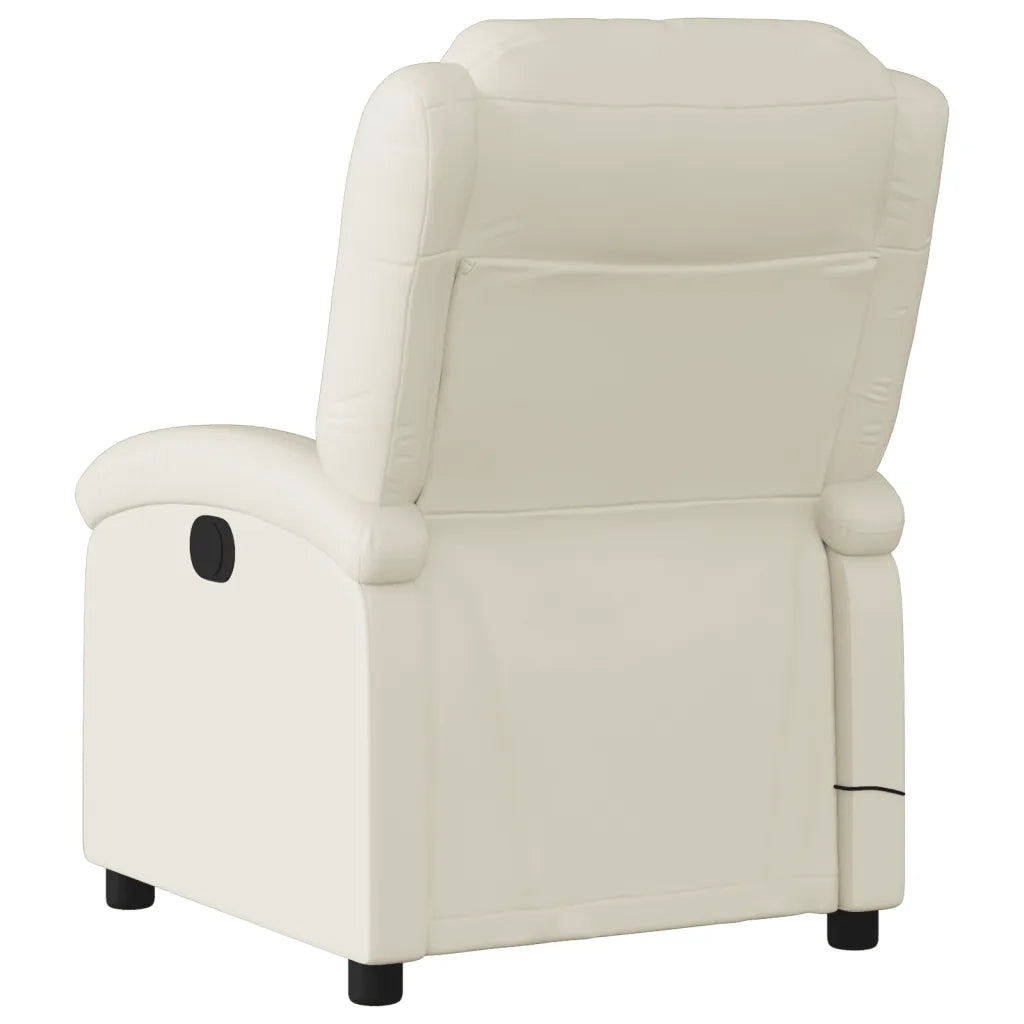 Divano Sedia-Poltrona Massaggiante Elettrica Reclinabile Crema Similpelle 754989