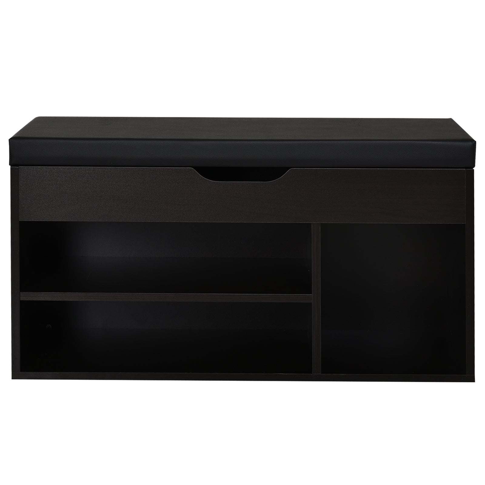 Mobile Scarpiera con Panca Contenitore 80x30x45 cm in Legno Truciolare Noce Scuro