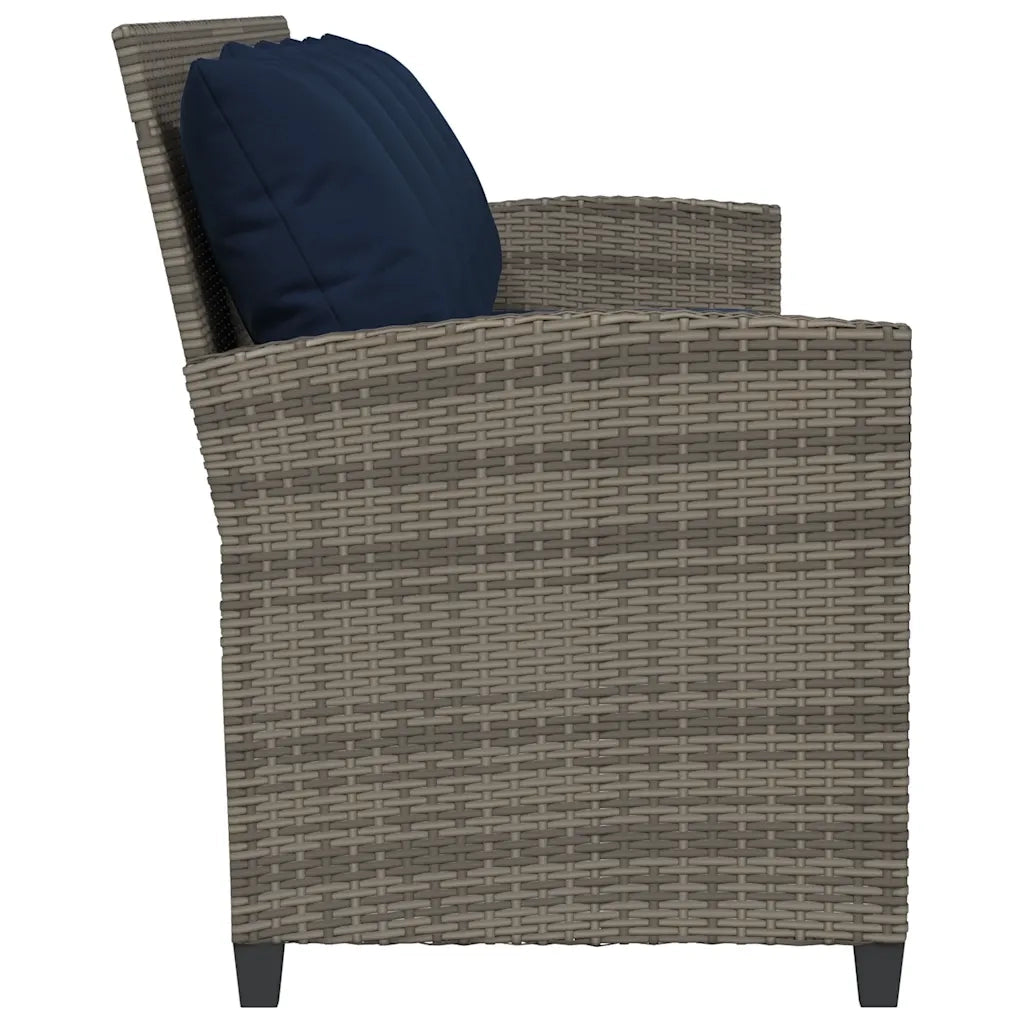 Divano da Giardino con Cuscini 5 Posti Grigio in Polyrattan 4104118