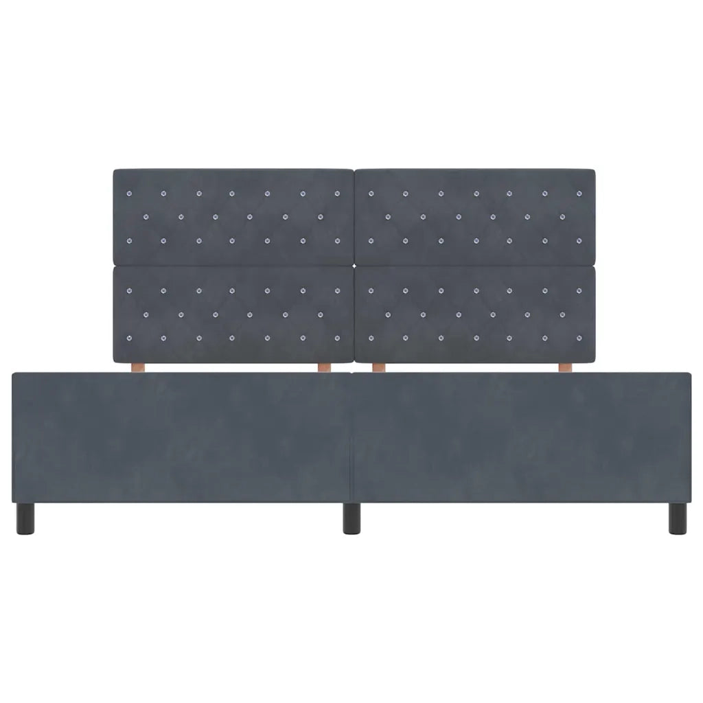 Letto a molle con testiera Grigio scuro 200 x 200 cm Velluto 3344898