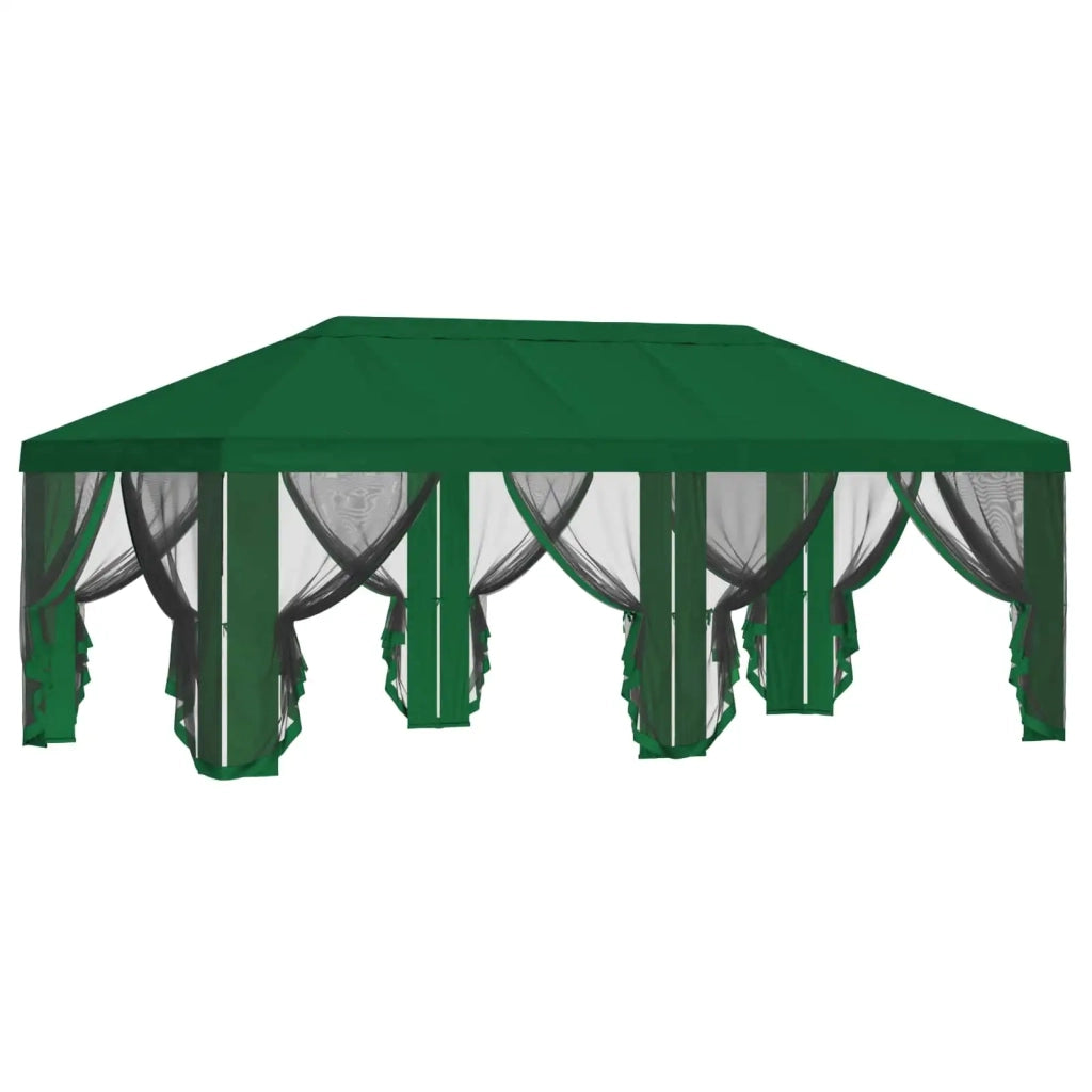 Copertura Gazebo con Pareti Laterali 6 x 3 m Verde Poliestere 900414