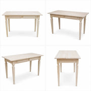 Scrivania 2 cassetti in legno massello grezzo l.120 p.58 h.79 (549) - Mobili 2G