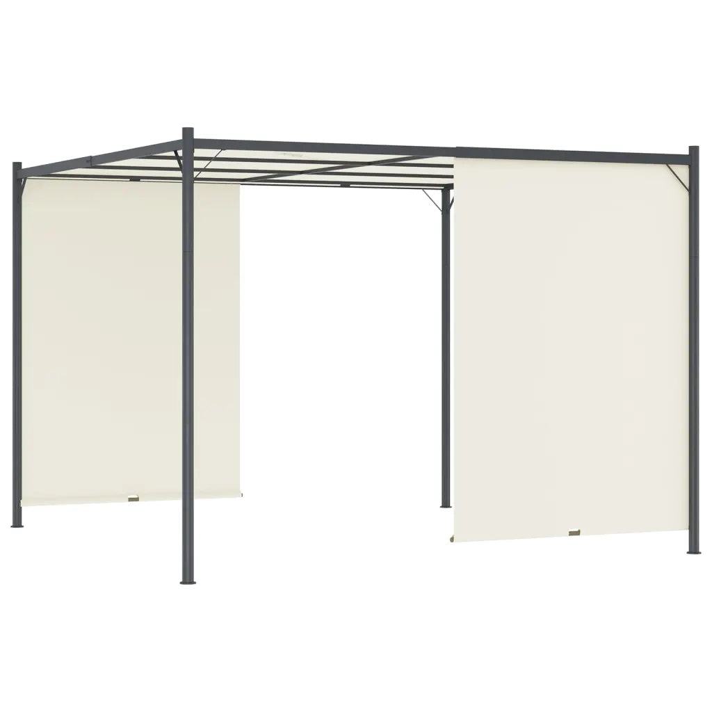 Pergola con Tetto Regolabile Bianco Crema 3x3 m in Acciaio 49323