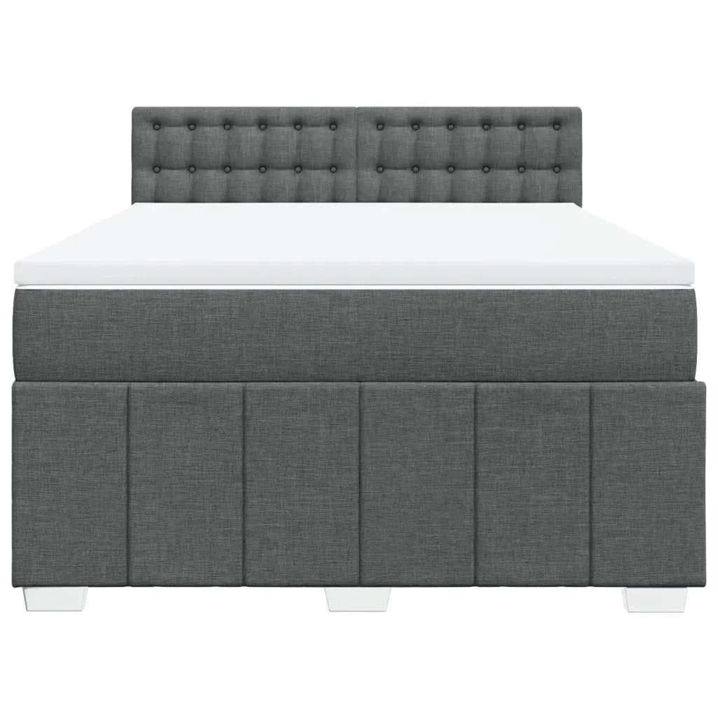 Giroletto a Molle con Materasso Grigio Scuro 140x190 cm Tessuto
