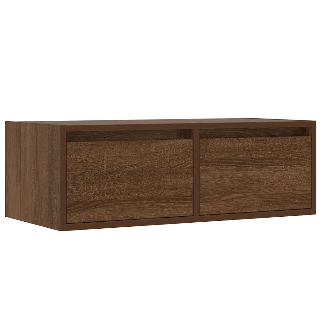 vidaXL Mobile Porta TV con Luci LED Rovere Marrone 75x35,5x25 cm