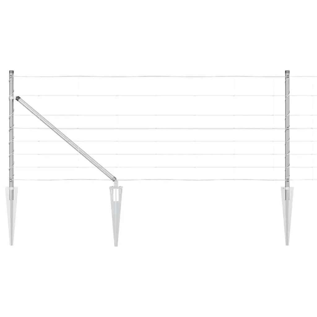 Palo della recinzione Zincato 25 x 0,8 m Acciaio