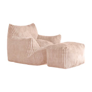 Chaise longue con poggiapiedi - supporto ergonomico a 5 zone - in flanella - rosa